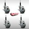 Service Caster 3.5'' SS Gray Poly Swivel 3/4'' Expanding Stem Caster Set with Brake, 4PK SCC-SSEX20S3514-PPUB-TLB-34-4 - alternate 2